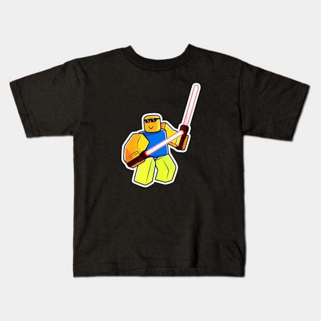 SABER SIMULATOR NOOB FRONT-PRINT Kids T-Shirt by mn9